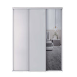 Spacepro Classic 3 Door sliding wardrobe Kit Cashmere frame 2 x Panel 1 x Mirror (w)2216mm - Bedrooms Plus