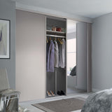 Spacepro Classic 3 Door sliding wardrobe Kit Cashmere frame 2 x Panel 1 x Mirror (w)2672mm - Bedrooms Plus