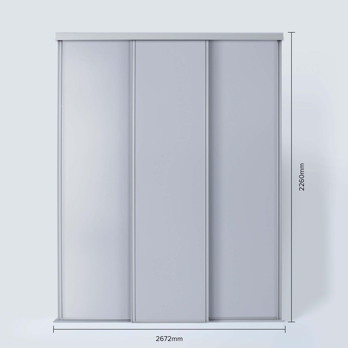 Spacepro Classic 3 Door sliding Wardrobe kit Dove Grey 2672mm - Bedrooms Plus