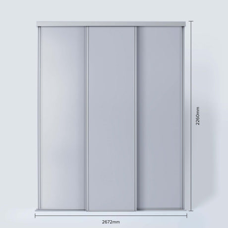 Spacepro Classic 3 Door sliding Wardrobe kit Dove Grey 2672mm - Bedrooms Plus
