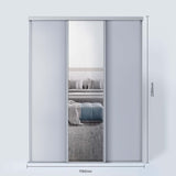Spacepro Classic 3 Door sliding wardrobe Kit Dove Grey frame 2 x Panel 1 x Mirror (w)1760mm - Bedrooms Plus