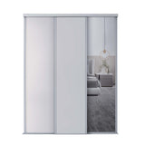 Spacepro Classic 3 Door sliding wardrobe Kit Dove Grey frame 2 x Panel 1 x Mirror (w)1760mm - Bedrooms Plus