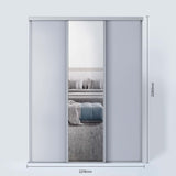 Spacepro Classic 3 Door sliding wardrobe Kit Dove Grey frame 2 x Panel 1 x Mirror (w)2216mm - Bedrooms Plus
