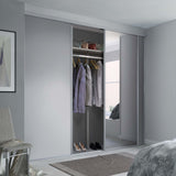 Spacepro Classic 3 Door sliding wardrobe Kit Dove Grey frame 2 x Panel 1 x Mirror (w)2216mm - Bedrooms Plus