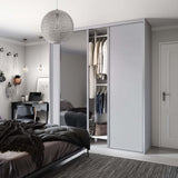 Spacepro Classic 3 Door sliding wardrobe Kit Dove Grey frame 2 x Panel 1 x Mirror (w)2672mm - Bedrooms Plus