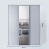 Spacepro Classic 3 Door sliding wardrobe Kit Dove Grey frame 2 x Panel 1 x Mirror (w)2672mm - Bedrooms Plus