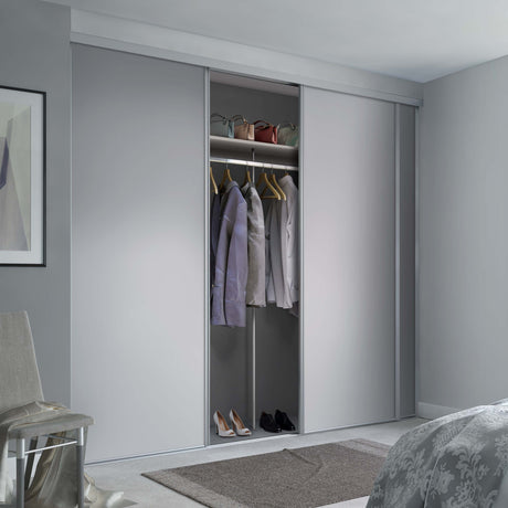 Spacepro Classic 3 Door sliding wardrobe Kit Dove Grey Panel (w)2216mm - Bedrooms Plus
