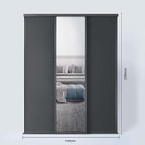 Spacepro Classic 3 Door sliding wardrobe Kit Graphite frame 2 x Panel 1 x Mirror (w)1760mm - Bedrooms Plus