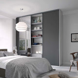 Spacepro Classic 3 Door sliding wardrobe Kit Graphite frame 2 x Panel 1 x Mirror (w)1760mm - Bedrooms Plus
