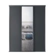 Spacepro Classic 3 Door sliding wardrobe Kit Graphite frame 2 x Panel 1 x Mirror (w)1760mm - Bedrooms Plus