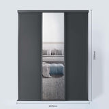 Spacepro Classic 3 Door sliding wardrobe Kit Graphite frame 2 x Panel 1 x Mirror (w)2672mm - Bedrooms Plus