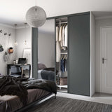 Spacepro Classic 3 Door sliding wardrobe Kit Graphite frame 2 x Panel 1 x Mirror (w)2672mm - Bedrooms Plus