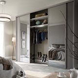 Spacepro Classic 4 Door sliding wardrobe Kit Cashmere frame 2 x Panel 2 x Mirror (w)2370mm - Bedrooms Plus