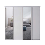 Spacepro Classic 4 Door sliding wardrobe Kit Cashmere frame 2 x Panel 2 x Mirror (w)2978mm - Bedrooms Plus