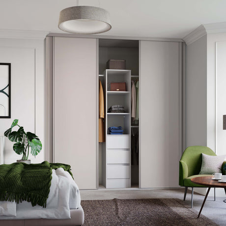 Spacepro Classic 4 Door sliding wardrobe Kit Cashmere Panel (w)2370mm - Bedrooms Plus