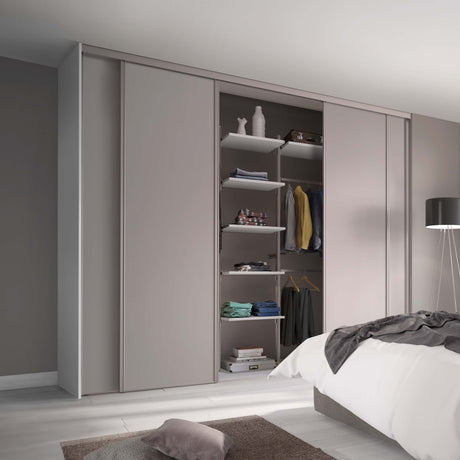 Spacepro Classic 4 Door sliding wardrobe Kit Cashmere Panel (w)2370mm - Bedrooms Plus