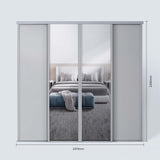 Spacepro Classic 4 Door sliding wardrobe Kit Dove Grey frame 2 x Panel 2 x Mirror (w)2370mm - Bedrooms Plus
