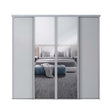 Spacepro Classic 4 Door sliding wardrobe Kit Dove Grey frame 2 x Panel 2 x Mirror (w)2370mm - Bedrooms Plus