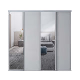 Spacepro Classic 4 Door sliding wardrobe Kit Dove Grey frame 2 x Panel 2 x Mirror (w)2370mm - Bedrooms Plus