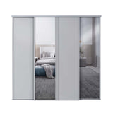 Spacepro Classic 4 Door sliding wardrobe Kit Dove Grey frame 2 x Panel 2 x Mirror (w)2978mm - Bedrooms Plus