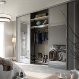 Spacepro Classic 4 Door sliding wardrobe Kit Dove Grey frame 2 x Panel 2 x Mirror (w)2978mm - Bedrooms Plus