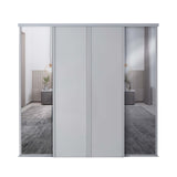Spacepro Classic 4 Door sliding wardrobe Kit Dove Grey frame 2 x Panel 2 x Mirror (w)2978mm - Bedrooms Plus