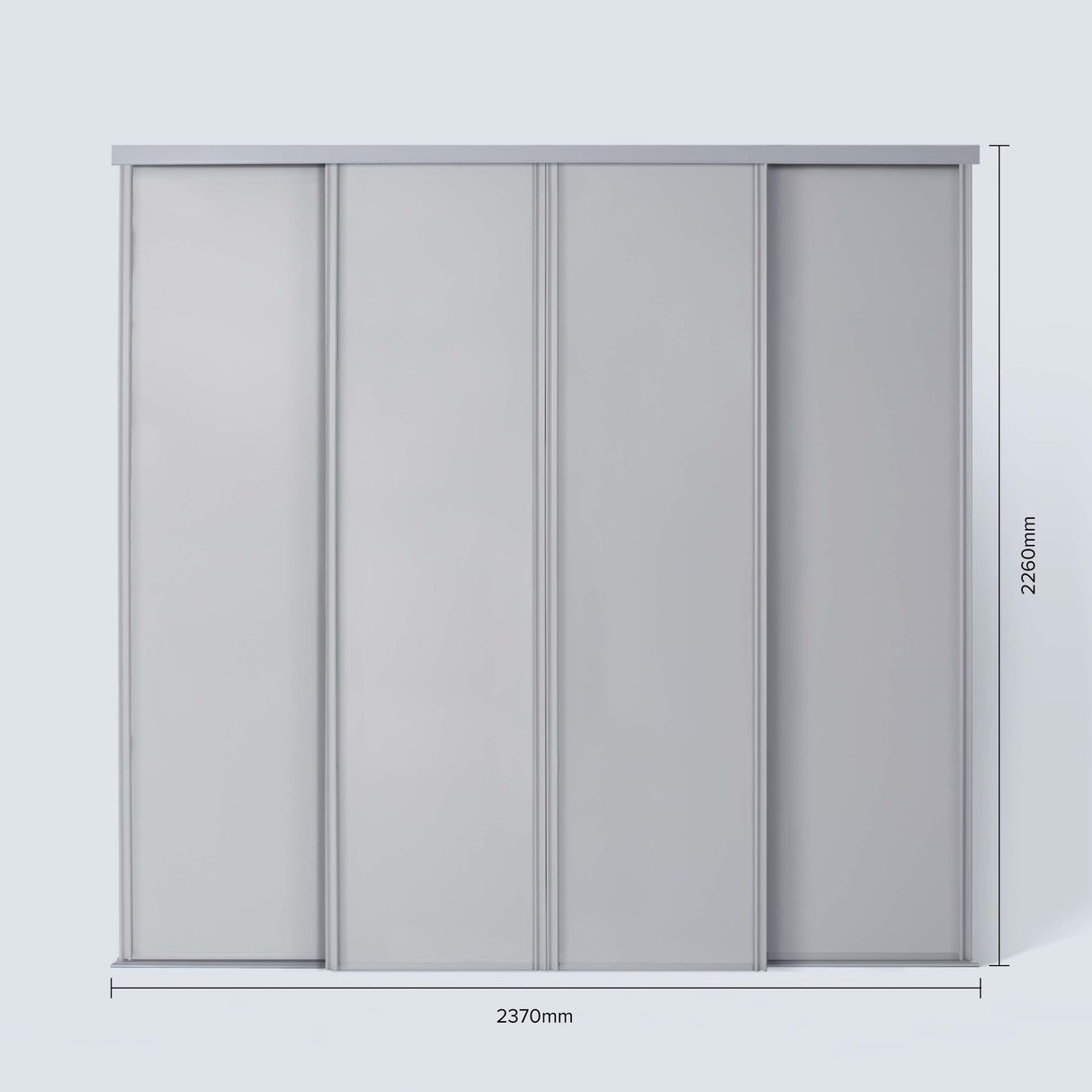 Spacepro Classic 4 Door sliding wardrobe Kit Dove Grey Panel (w)2370mm - Bedrooms Plus