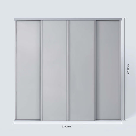 Spacepro Classic 4 Door sliding wardrobe Kit Dove Grey Panel (w)2370mm - Bedrooms Plus