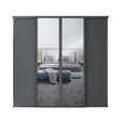 Spacepro Classic 4 Door sliding wardrobe Kit Graphite frame 2 x Panel 2 x Mirror (w)2370mm - Bedrooms Plus