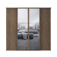 Spacepro Classic 4 Door sliding wardrobe Kit Walnut frame 2 x Panel 2 x Mirror (w)2370mm - Bedrooms Plus
