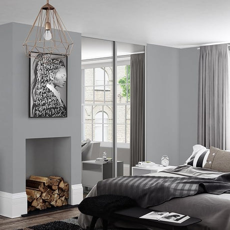 Spacepro Heritage 2 - Door Dove Grey Sliding Wardrobe Door Kit with Mirror & Cashmere Wood | Fits 1499mm width - Bedrooms Plus