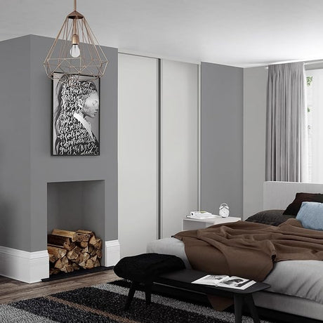Spacepro Heritage 2 - Door White Sliding Wardrobe Door Kit with White Wood | Fits 1195mm width - Bedrooms Plus