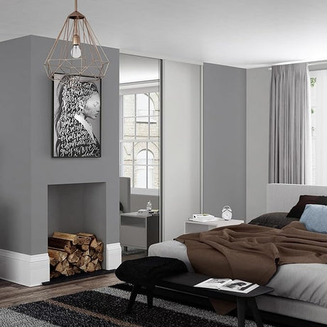 Spacepro Heritage 2 - Door White Sliding Wardrobe Door Kit with White Wood & Mirror | Fits 1195mm width - Bedrooms Plus