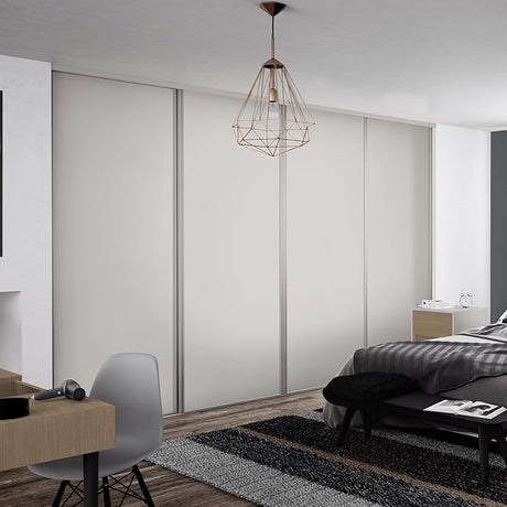 Spacepro Heritage 4 - Door Cashmere Sliding Wardrobe Door Kit with Cashmere Wood | Fits 3606mm width - Bedrooms Plus