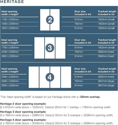 Spacepro Heritage2 - Door Graphite Sliding Wardrobe Door Kit with Mirror | Fits 1195mm width - Bedrooms Plus
