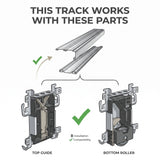 SpacePro J Track Set For Fixed Size Doors up to 3606mm - Bedrooms Plus