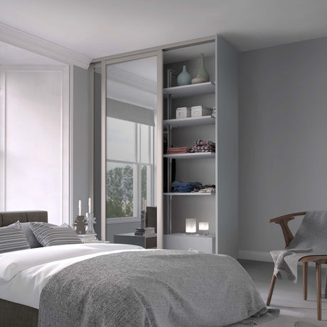 Spacepro Shaker 2 Door sliding wardrobe Kit Mirror Cashmere frame (w)1753mm - Bedrooms Plus