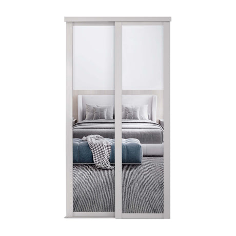 Spacepro Shaker 2 Door sliding wardrobe Kit Mirror Cashmere frame (w)1753mm - Bedrooms Plus