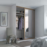 Spacepro Shaker 2 Door sliding wardrobe Kit Mirror Oak frame (w)1449mm - Bedrooms Plus