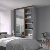 Spacepro Shaker 2 Door sliding wardrobe Kit Mirror Walnut frame (w)1449mm - Bedrooms Plus