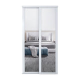 Spacepro Shaker 2 Door sliding wardrobe Kit Mirror White frame (w)1145mm - Bedrooms Plus