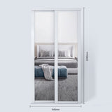 Spacepro Shaker 2 Door sliding wardrobe Kit Mirror White frame (w)1145mm - Bedrooms Plus