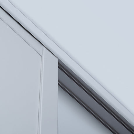 Spacepro Shaker 2 Door sliding wardrobe Kit Mirror White frame (w)1145mm - Bedrooms Plus