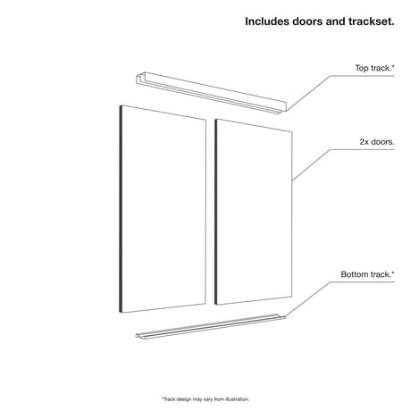 Spacepro Shaker 2 Door sliding wardrobe Kit Mirror White frame (w)1145mm - Bedrooms Plus
