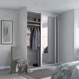 Spacepro Shaker 2 Door sliding wardrobe Kit Mirror White frame (w)1753mm - Bedrooms Plus