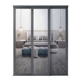 Spacepro Shaker 3 Door sliding wardrobe Kit 3 x Mirror with Graphite frame (w)1680mm - Bedrooms Plus