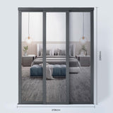 Spacepro Shaker 3 Door sliding wardrobe Kit 3 x Mirror with Graphite frame (w)2136mm - Bedrooms Plus