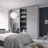 Spacepro Shaker 3 Door sliding wardrobe Kit Dove Grey frame 2 x Panel 1 x Mirror (w)1680mm - Bedrooms Plus