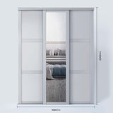 Spacepro Shaker 3 Door sliding wardrobe Kit Dove Grey frame 2 x Panel 1 x Mirror (w)1680mm - Bedrooms Plus