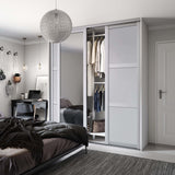 Spacepro Shaker 3 Door sliding wardrobe Kit Dove Grey frame 2 x Panel 1 x Mirror (w)2136mm - Bedrooms Plus